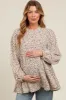 Ivory Animal Print Mock Neck Tiered Maternity Top sold by Pinkblush