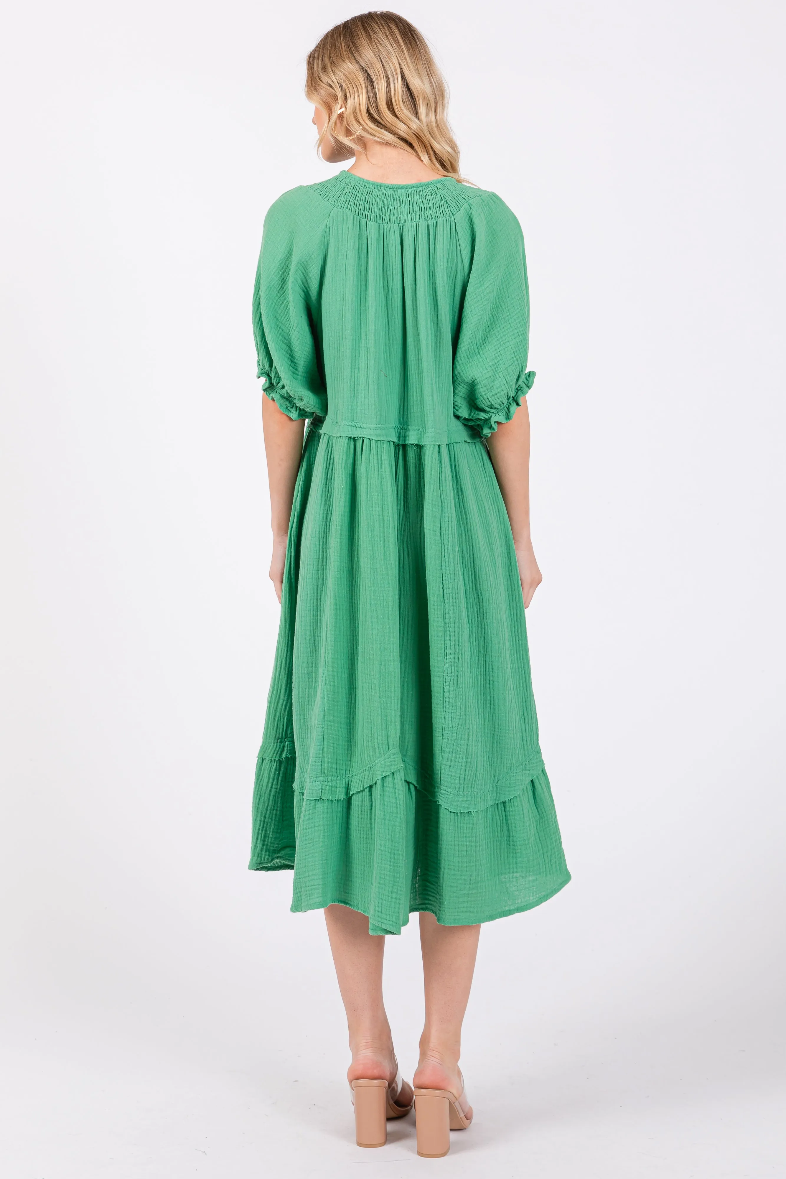 Green Tassel Tie Midi Dress sold by Pinkblush product image thumbnail 3