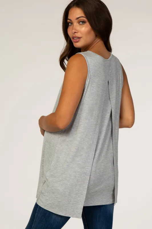PinkBlush Grey Overlay Maternity/Nursing Tank sold by Pinkblush