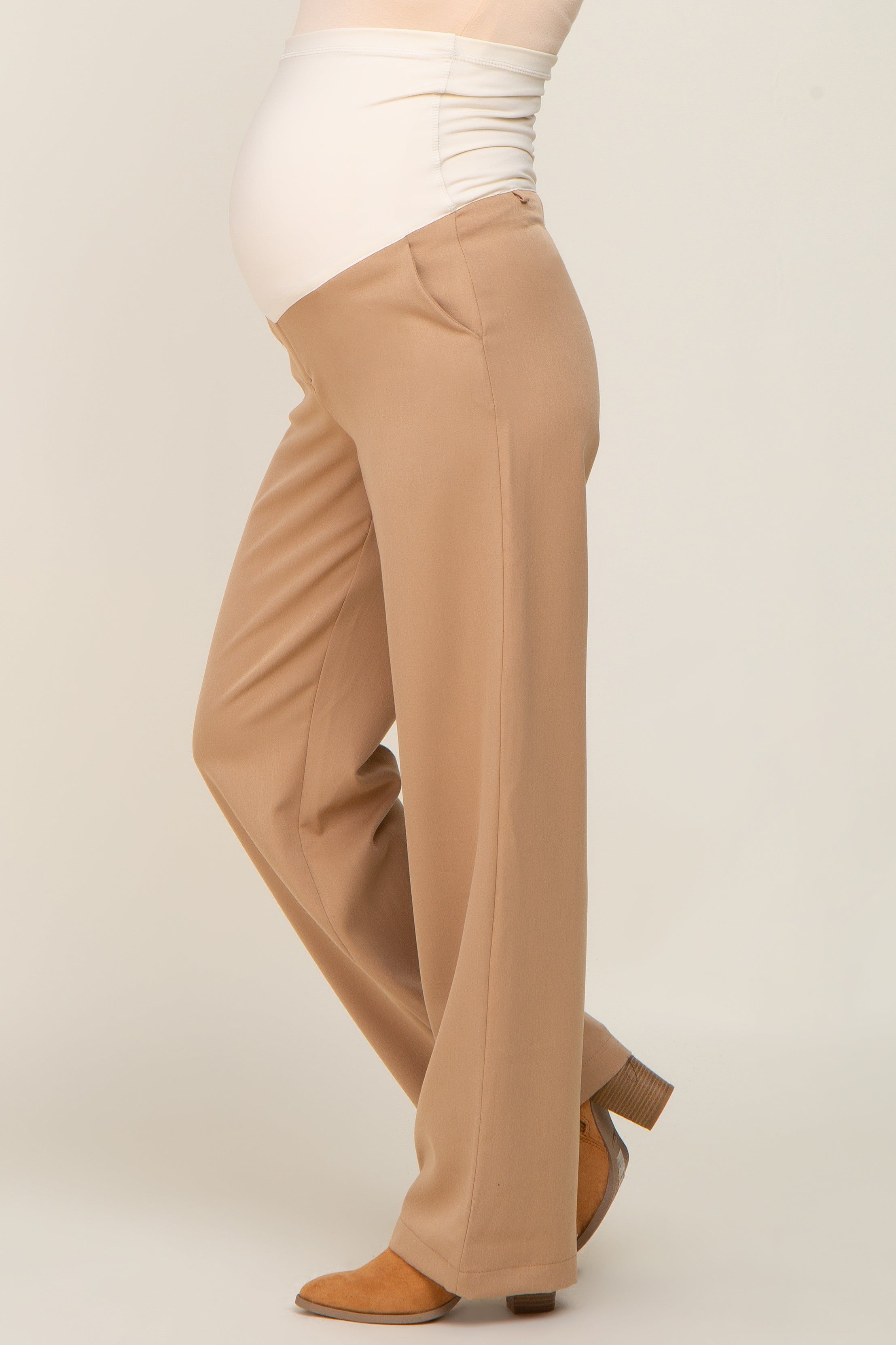 Camel Slim Fit Maternity Dress Pants sold by Pinkblush product image thumbnail 3