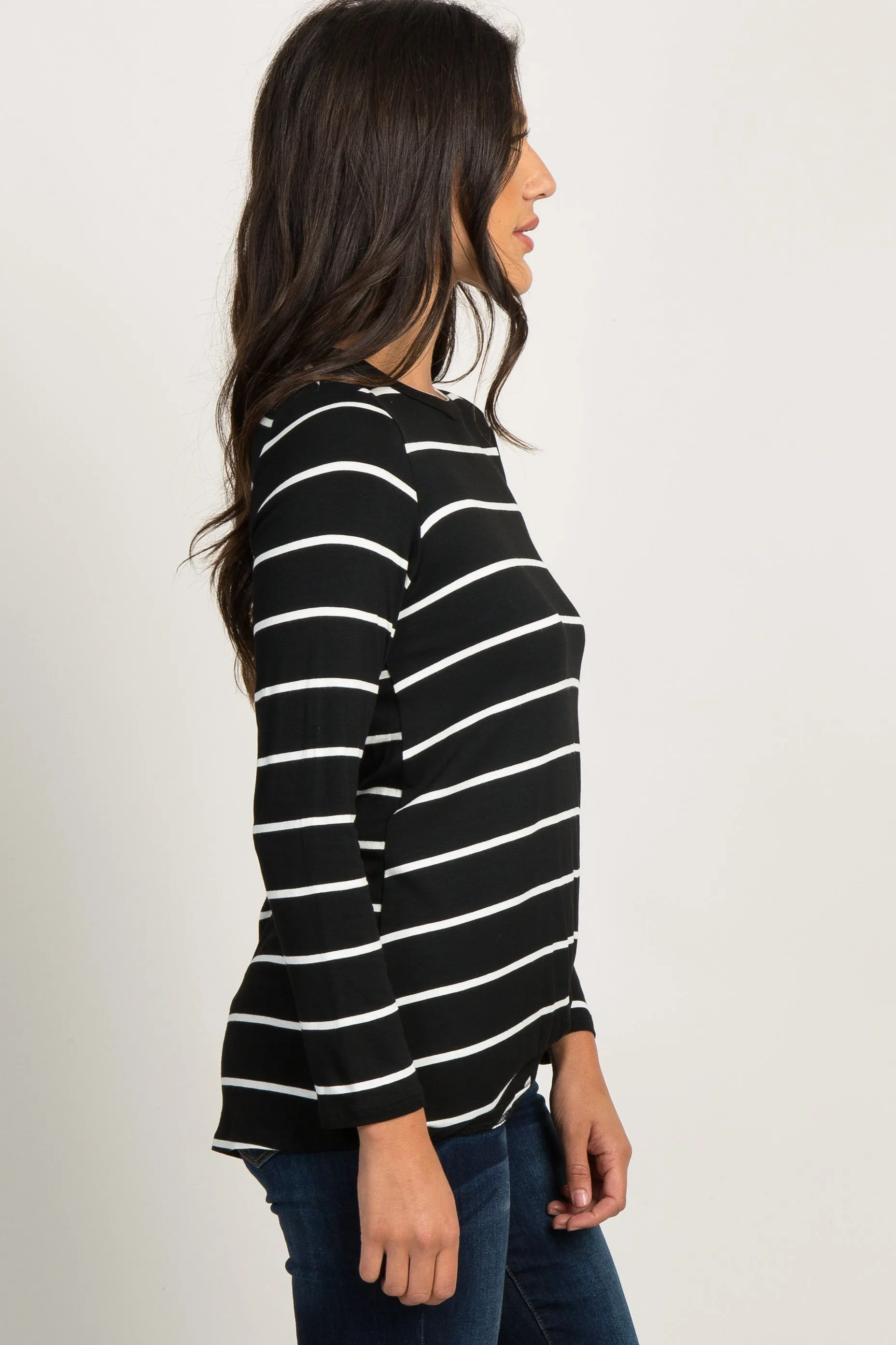 Black Striped Knotted Top sold by Pinkblush product image thumbnail 2