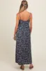 Navy Paisley Button Down Cami Maternity Maxi Dress sold by Pinkblush