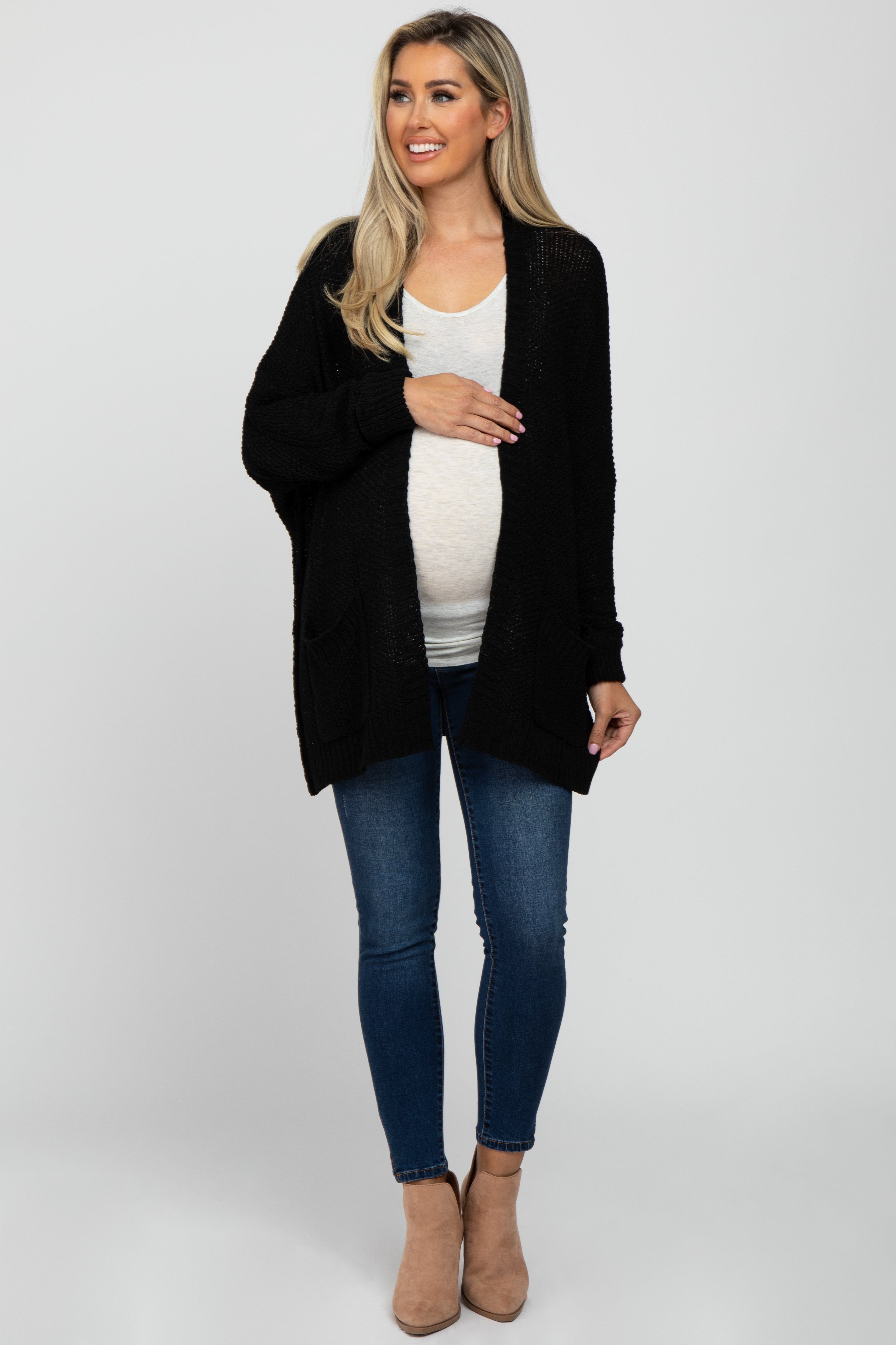 Black Cuff Sleeve Maternity Cardigan sold by Pinkblush product image thumbnail 2