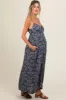 Navy Paisley Button Down Cami Maternity Maxi Dress sold by Pinkblush