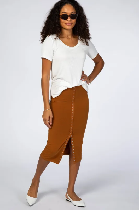 White Ribbed Rounded Hem Short Sleeve Top sold by Pinkblush