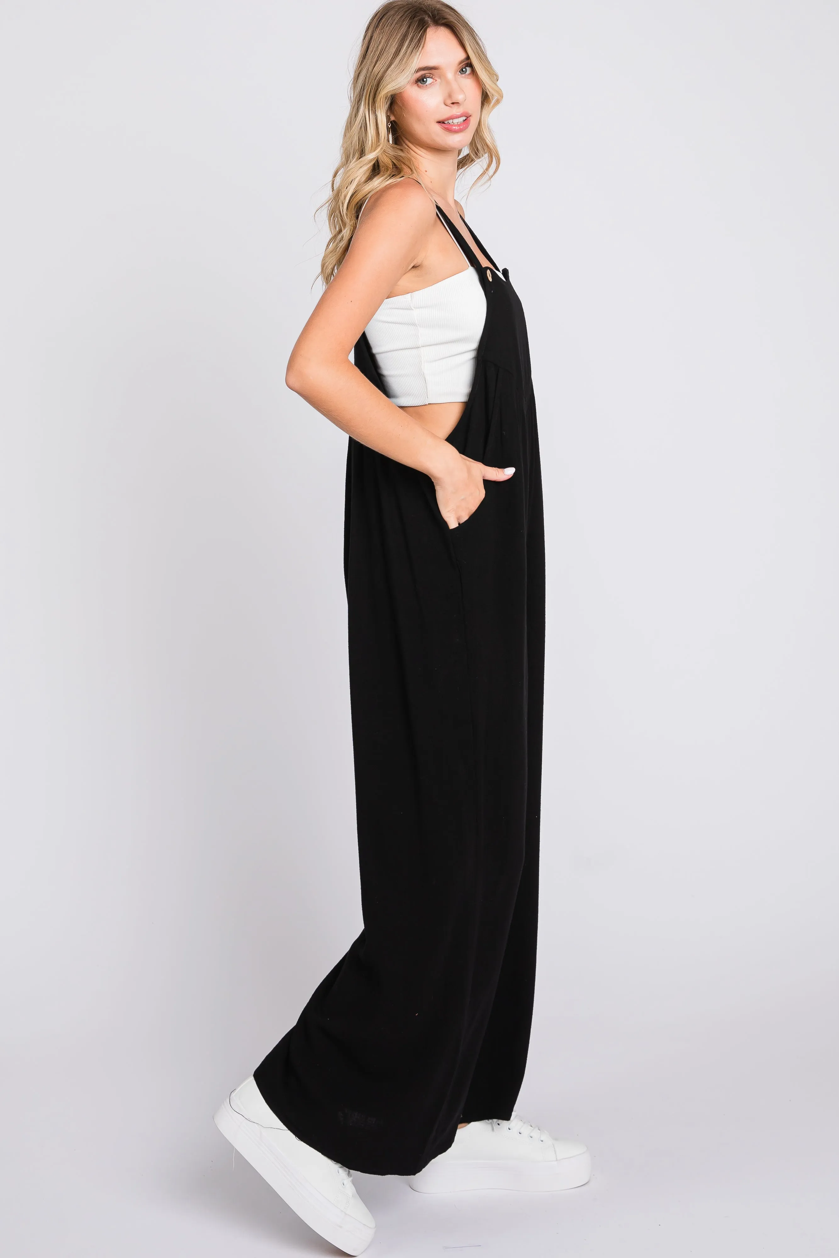 Black Wide Leg Overall sold by Pinkblush product image thumbnail 2