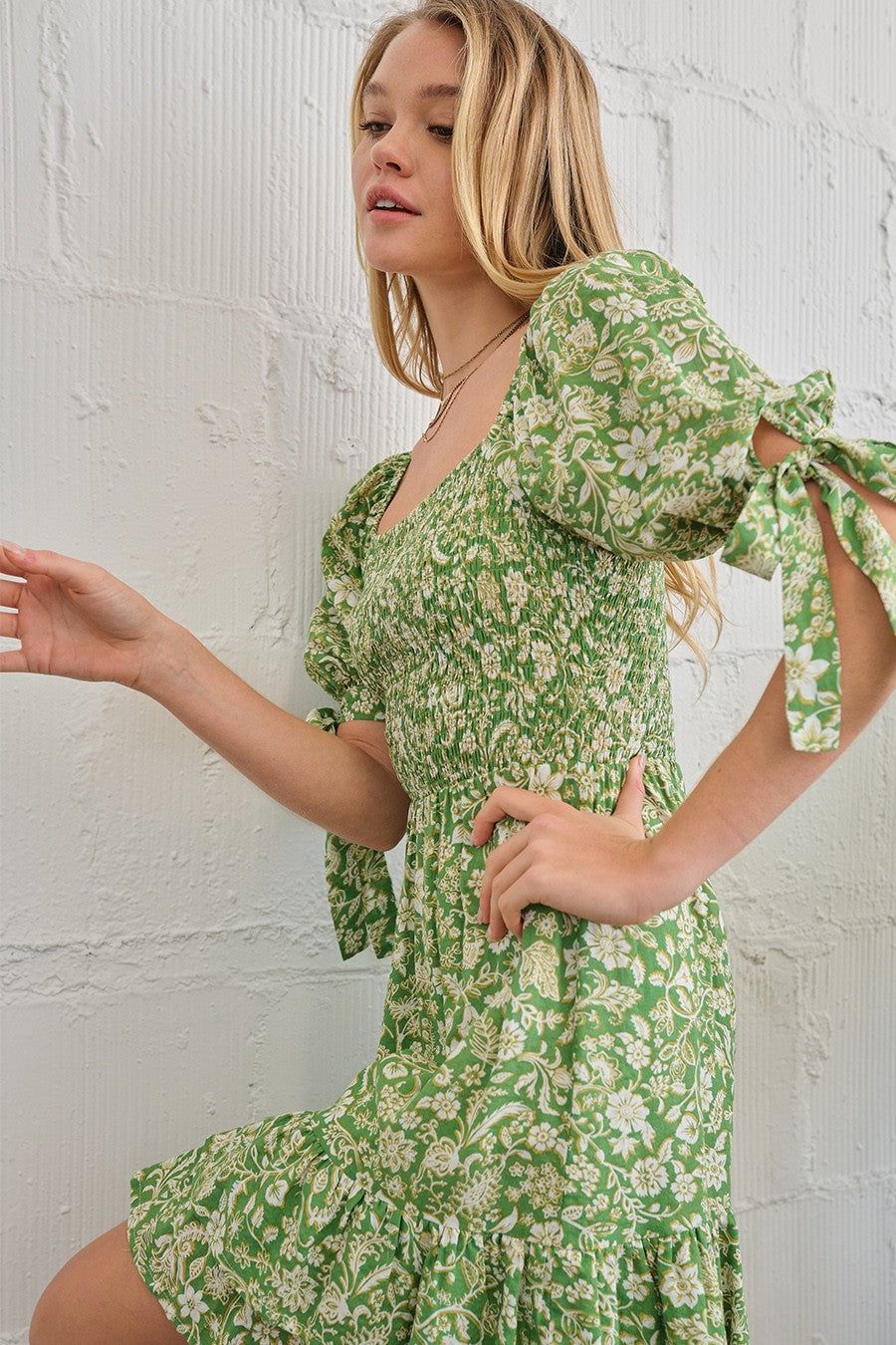 Lime Green Printed Dress sold by Pinkblush product image thumbnail 5