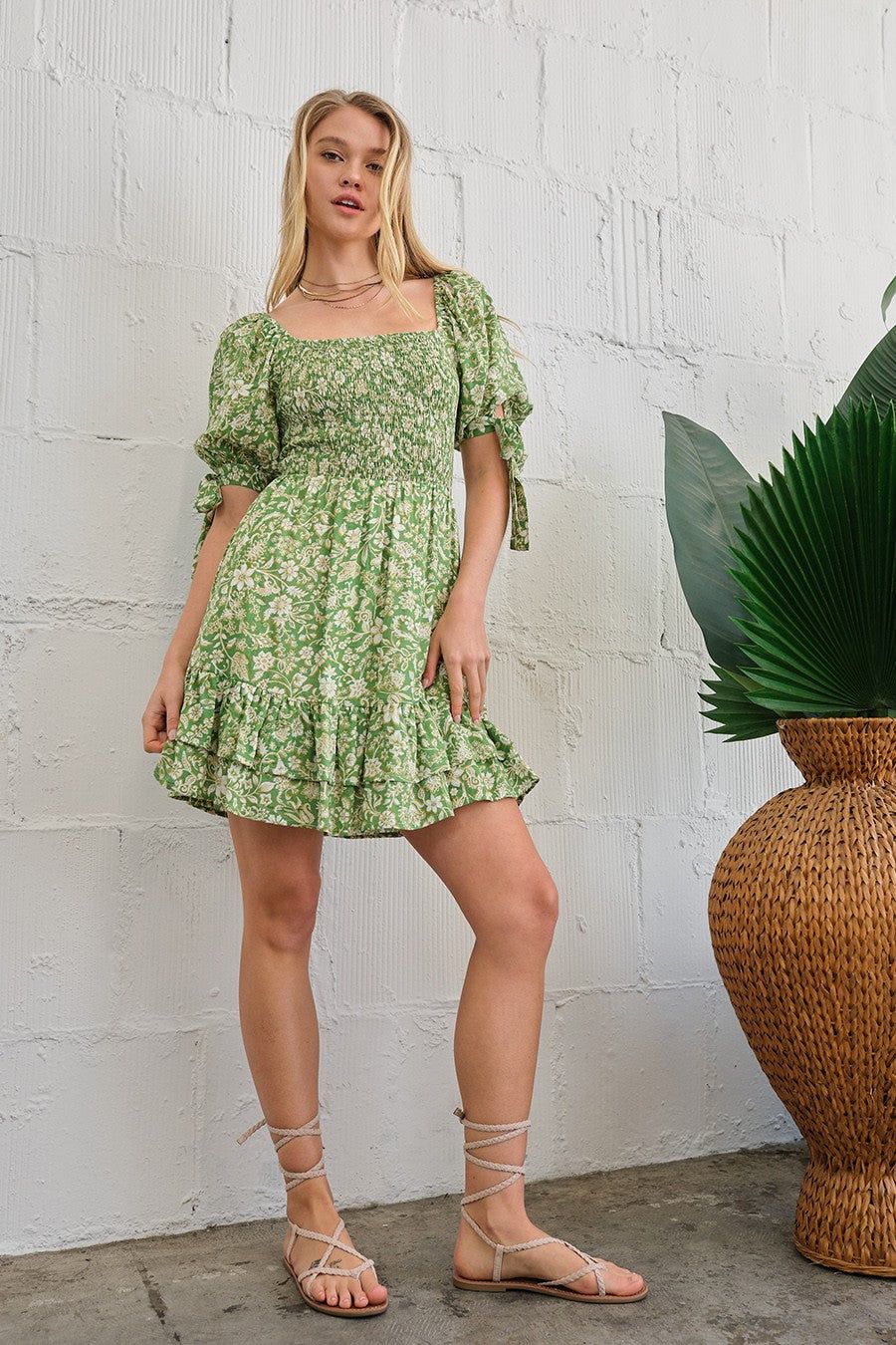 Lime Green Printed Dress sold by Pinkblush product image thumbnail 2