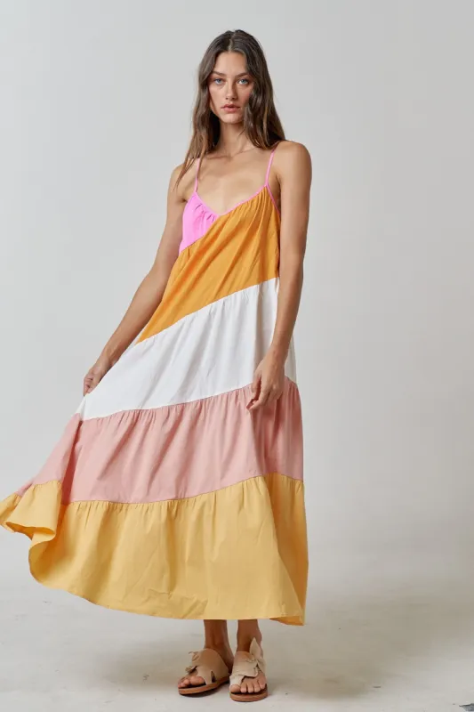 Multi-Color Sleeveless Maxi Dress sold by Pinkblush