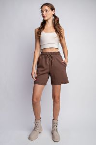 Brown Drawstring Maternity Shorts sold by Pinkblush