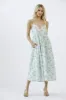 Mint Green Floral Eyelet V-Neck Maternity Midi Dress sold by Pinkblush