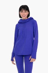 Royal Blue Hooded Long Sleeve Maternity Active Top sold by Pinkblush