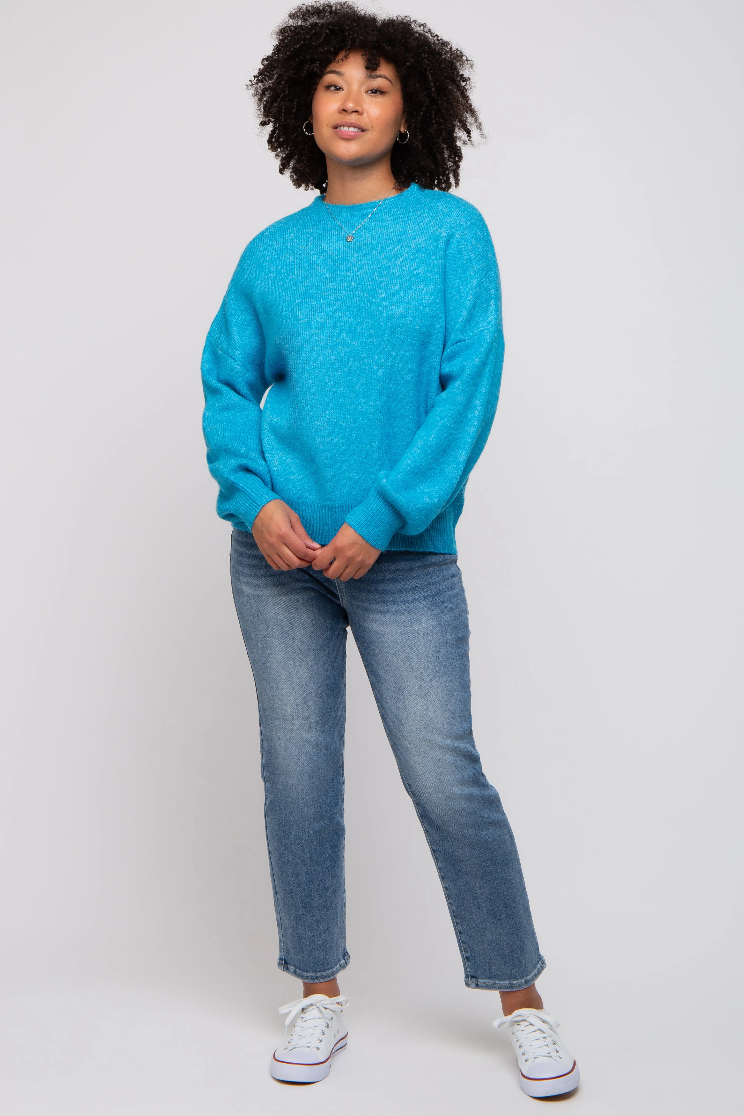 Blue Bubble Sleeve Sweater sold by Pinkblush product image thumbnail 4