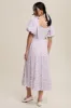 Lavender Floral Off Shoulder Smocked Dress sold by Pinkblush