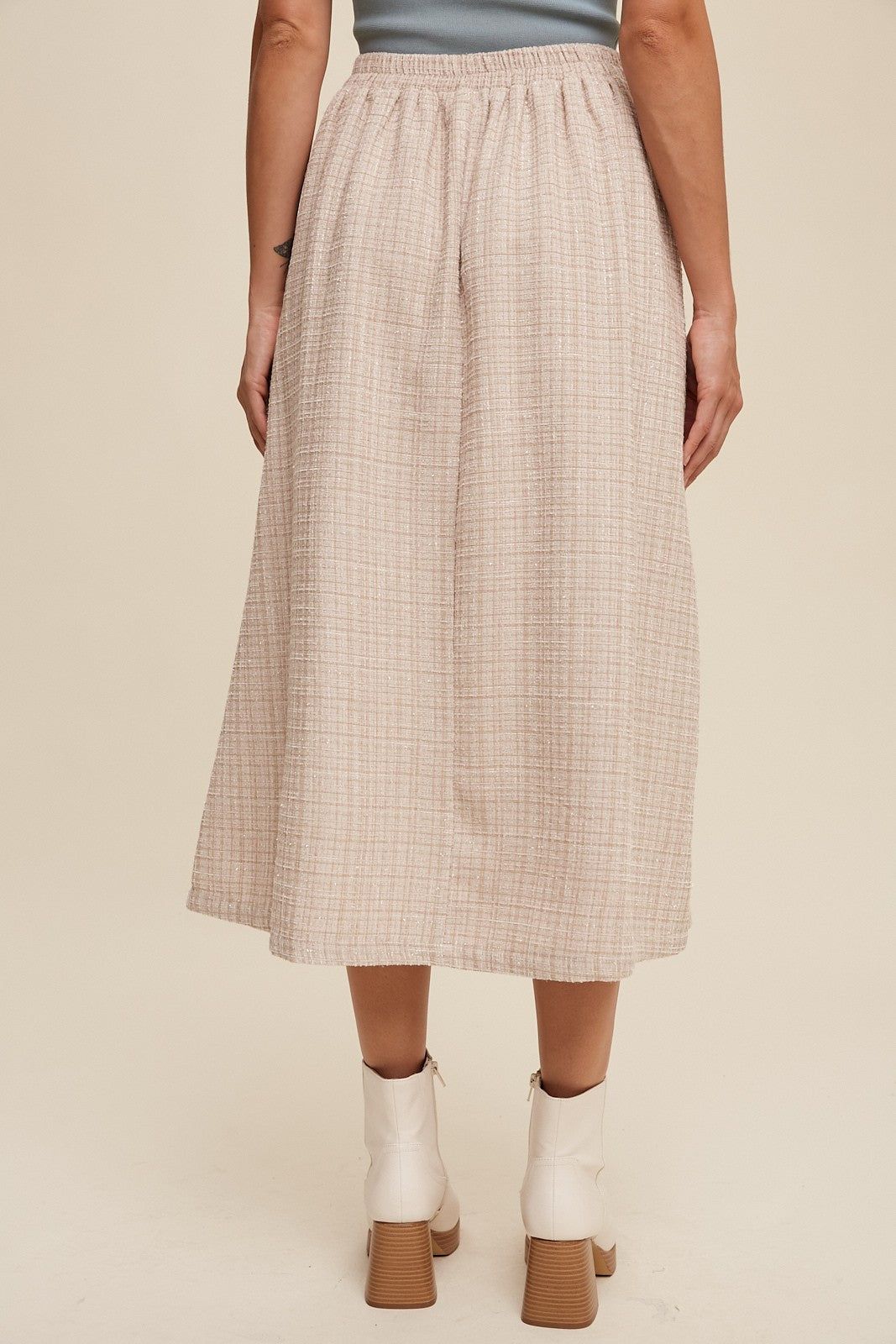 Champagne Plaid Tweed A-Line Maxi Skirt sold by Pinkblush product image thumbnail 4
