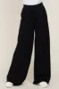 Black Wide Leg Fray Hem Sweatpants sold by Pinkblush