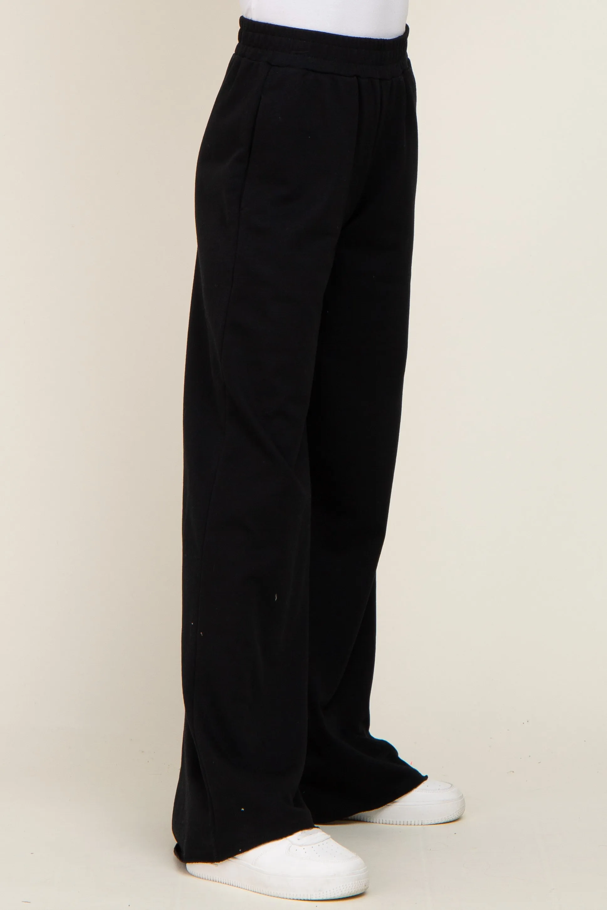 Black Wide Leg Fray Hem Sweatpants sold by Pinkblush product image thumbnail 3