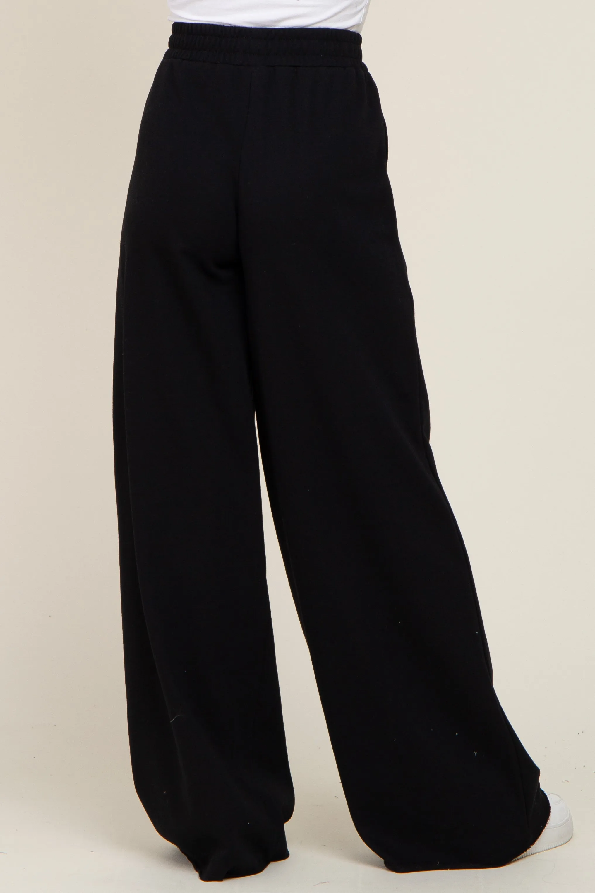 Black Wide Leg Fray Hem Sweatpants sold by Pinkblush product image thumbnail 4