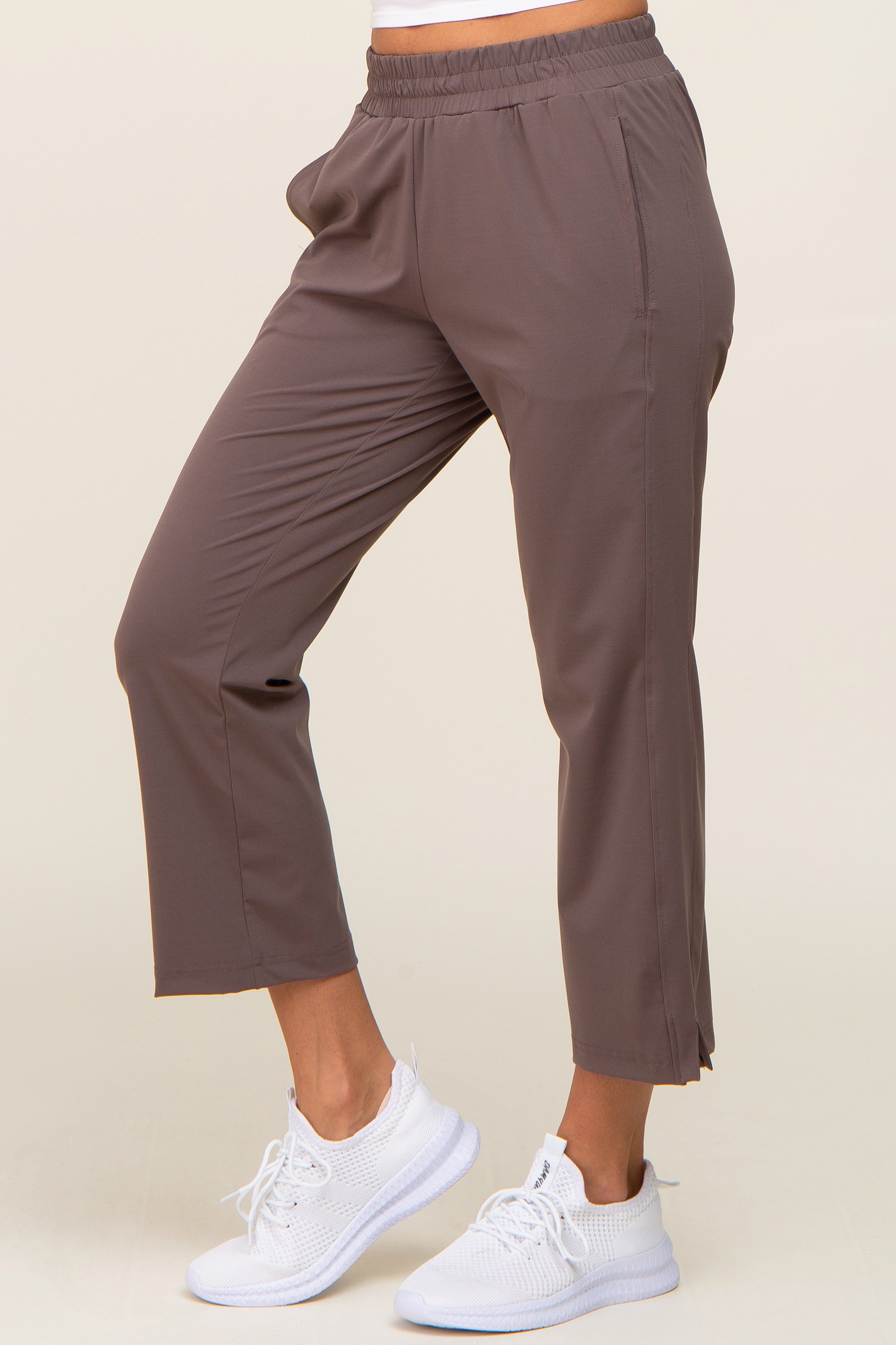 Brown Elastic Waist Capri Pants sold by Pinkblush product image thumbnail 3