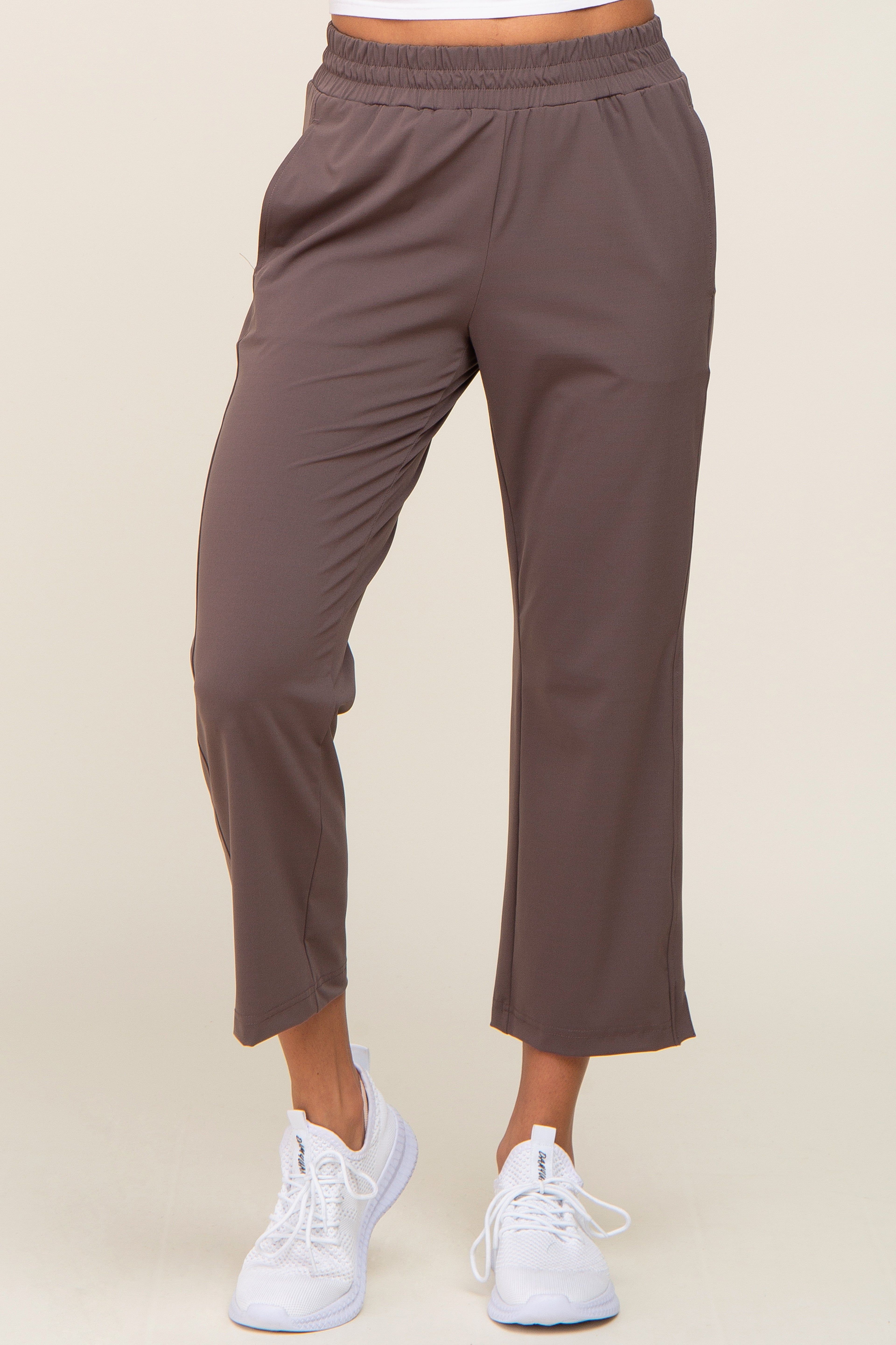 Brown Elastic Waist Capri Pants sold by Pinkblush product image thumbnail 2