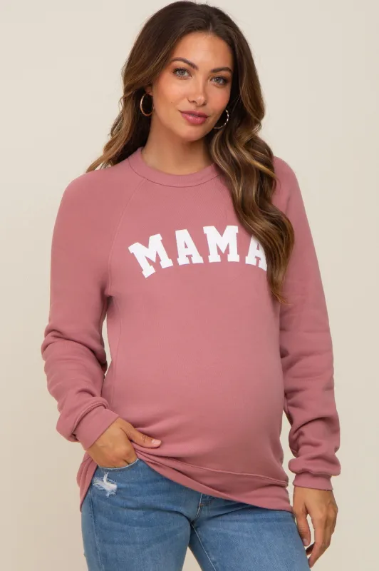 Mauve Mama Graphic Maternity Pullover Sweatshirt sold by Pinkblush