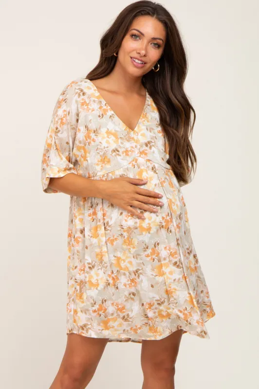 Sage Floral Short Sleeve Maternity Dress sold by Pinkblush