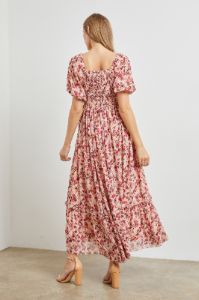 Pink Floral Puff Sleeve Maxi Dress sold by Pinkblush