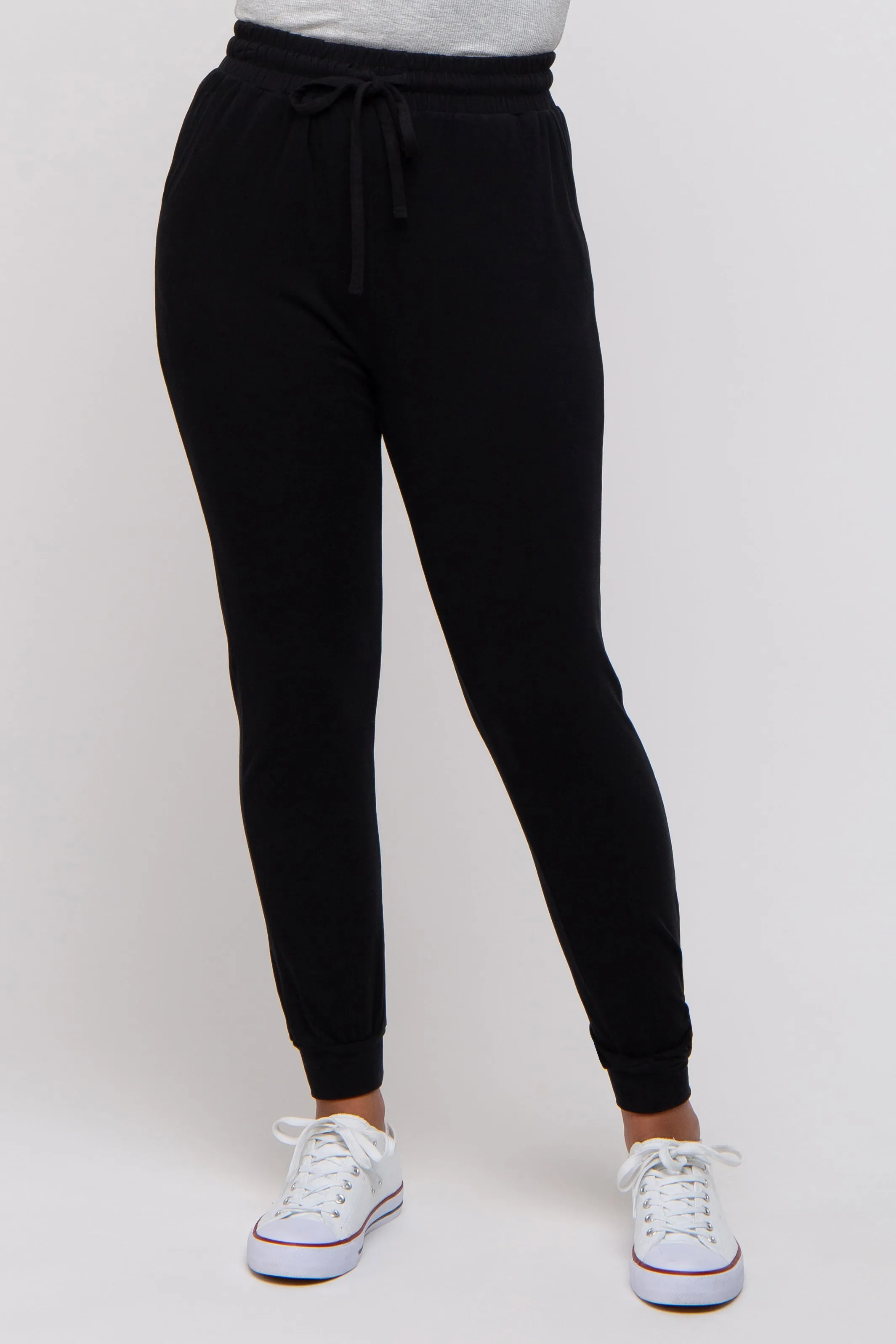 Black Ultra Soft Knit Drawstring Joggers sold by Pinkblush product image thumbnail 2