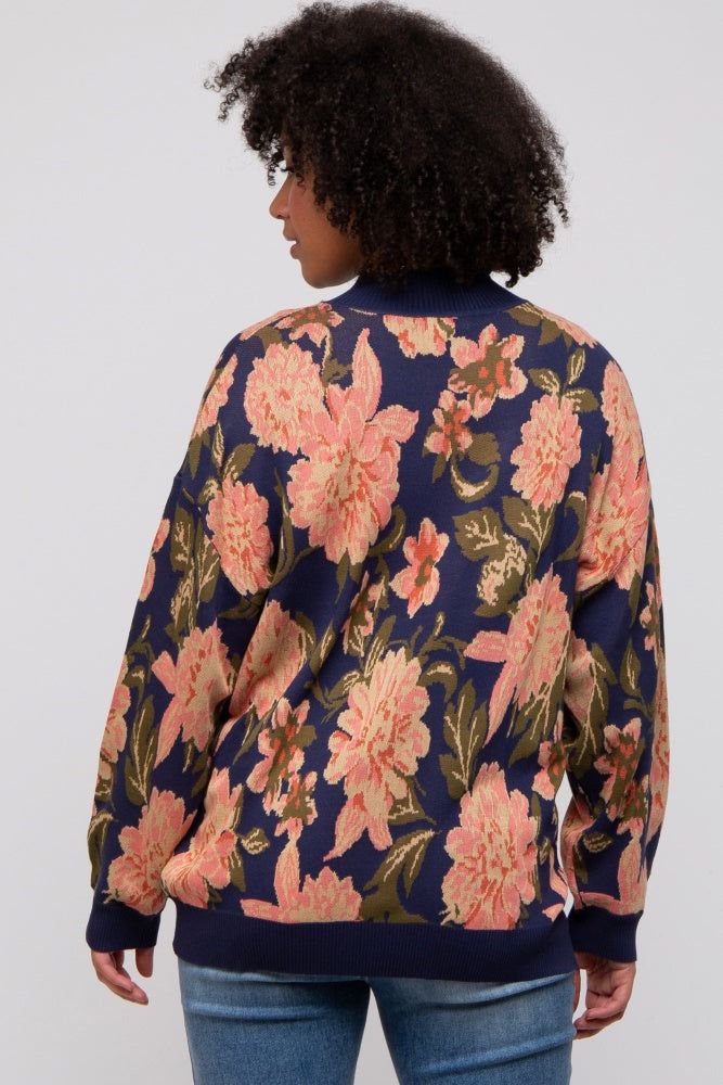 Navy Blue Floral Sweater sold by Pinkblush product image thumbnail 4