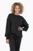 Black Soft Knit Fleece Lined Maternity Sweatshirt sold by Pinkblush