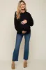 Black Soft Knit Fleece Lined Maternity Sweatshirt sold by Pinkblush