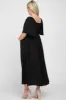Black Textured Dot Front Tie Ruffle Sleeve Maternity Midi Dress sold by Pinkblush
