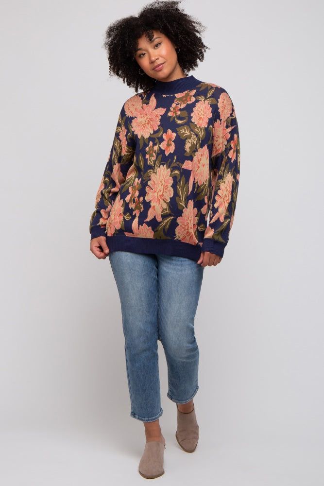 Navy Blue Floral Sweater sold by Pinkblush product image thumbnail 5