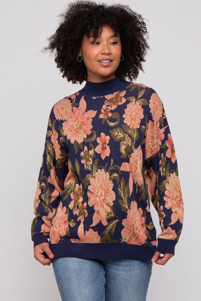 Navy Blue Floral Sweater sold by Pinkblush product image thumbnail 2