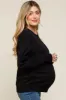 Black Soft Knit Fleece Lined Maternity Sweatshirt sold by Pinkblush