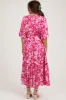 Fuchsia Floral Dolman Sleeve Tiered Maternity Maxi Dress sold by Pinkblush