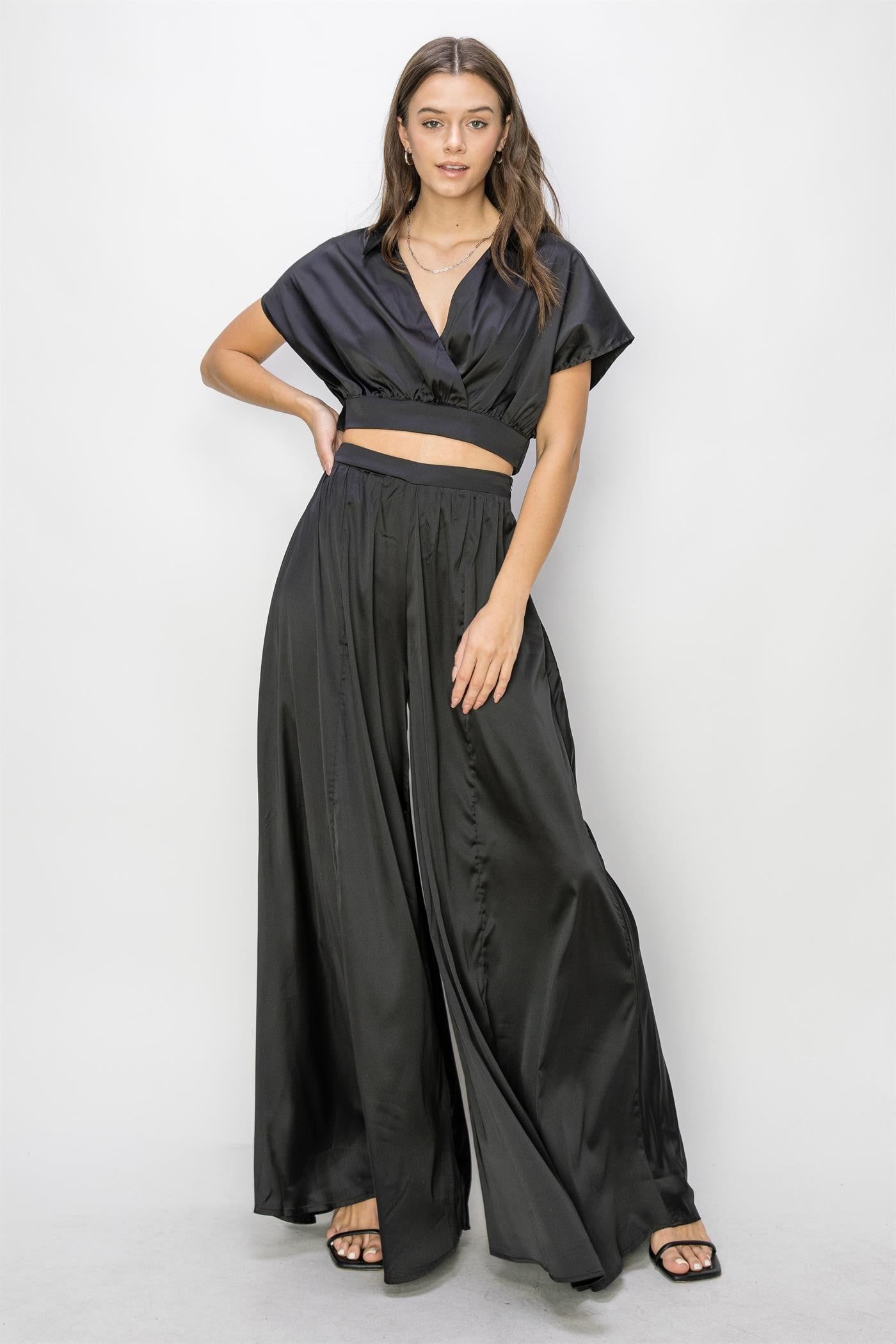 Black Top And Pants Two-Piece Set sold by Pinkblush