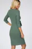 Green Brushed Knit Wrap Fitted Nursing Dress sold by Pinkblush