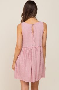 Mauve Sleeveless Babydoll Maternity Mini Dress sold by Pinkblush