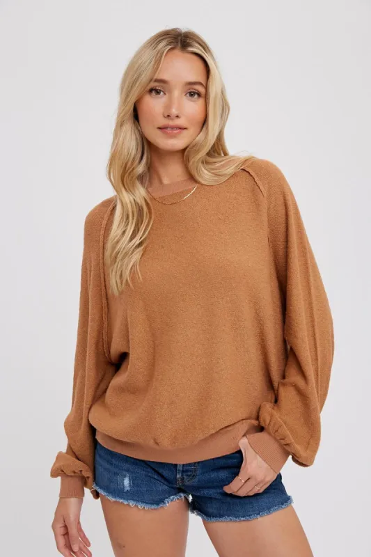 Camel Knit Long Sleeve Top sold by Pinkblush