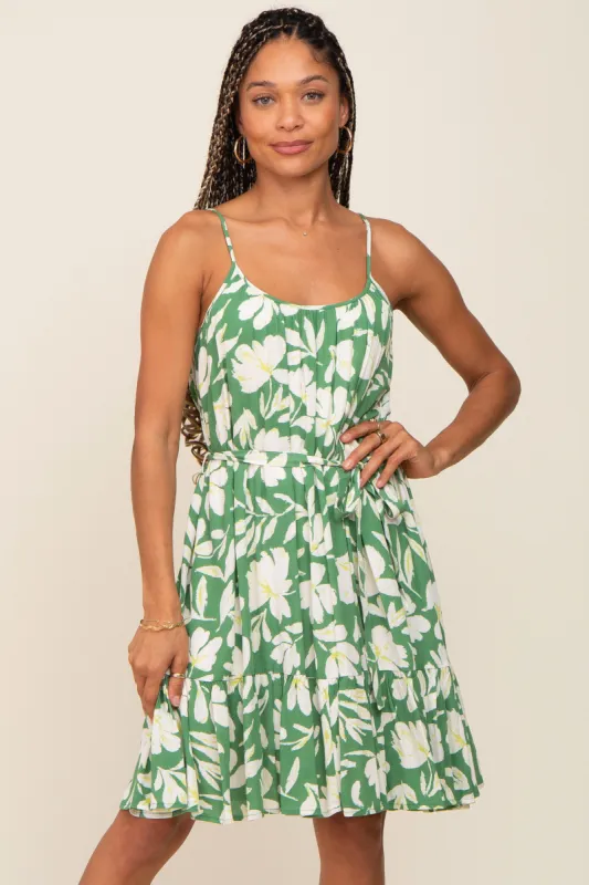 Green Floral Ruffle Dress sold by Pinkblush