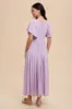 Lavender V-Neck Flutter Short Sleeve Midi Dress sold by Pinkblush