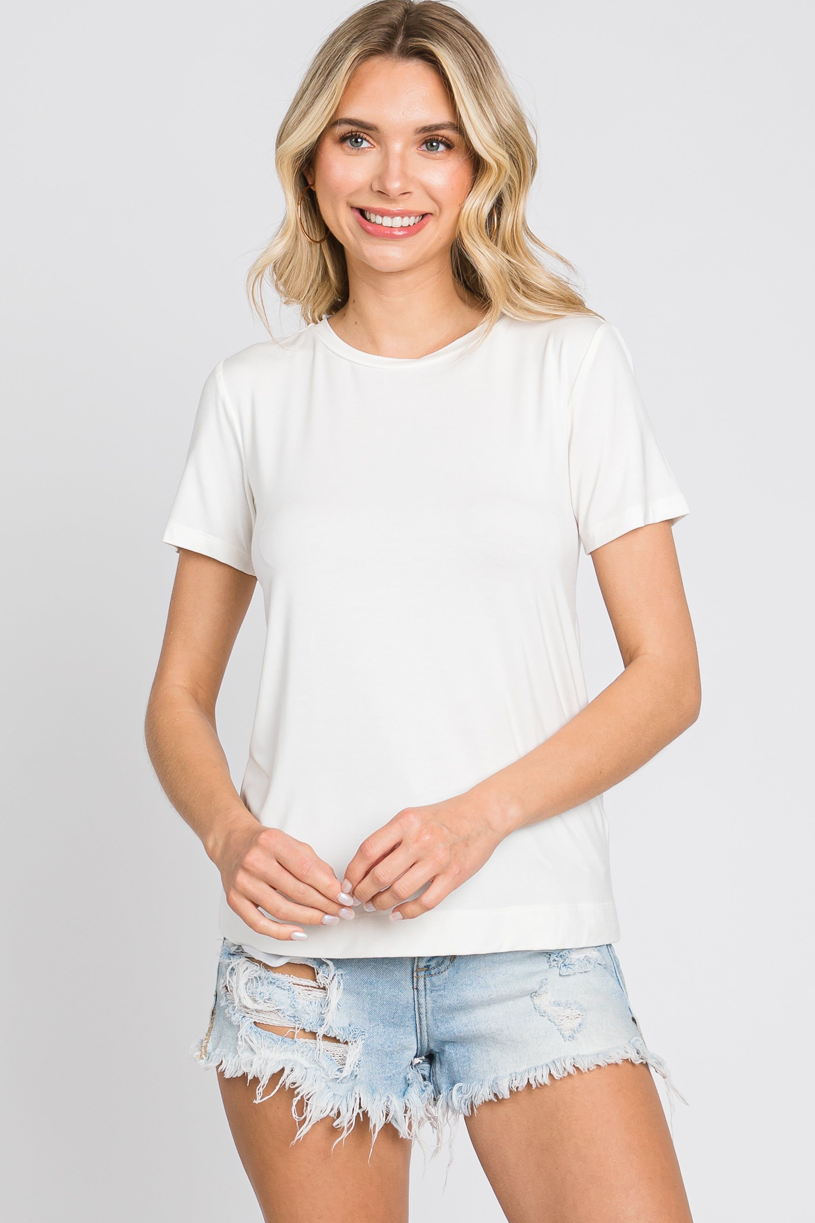White Short Sleeve Maternity Top sold by Pinkblush product image thumbnail 5
