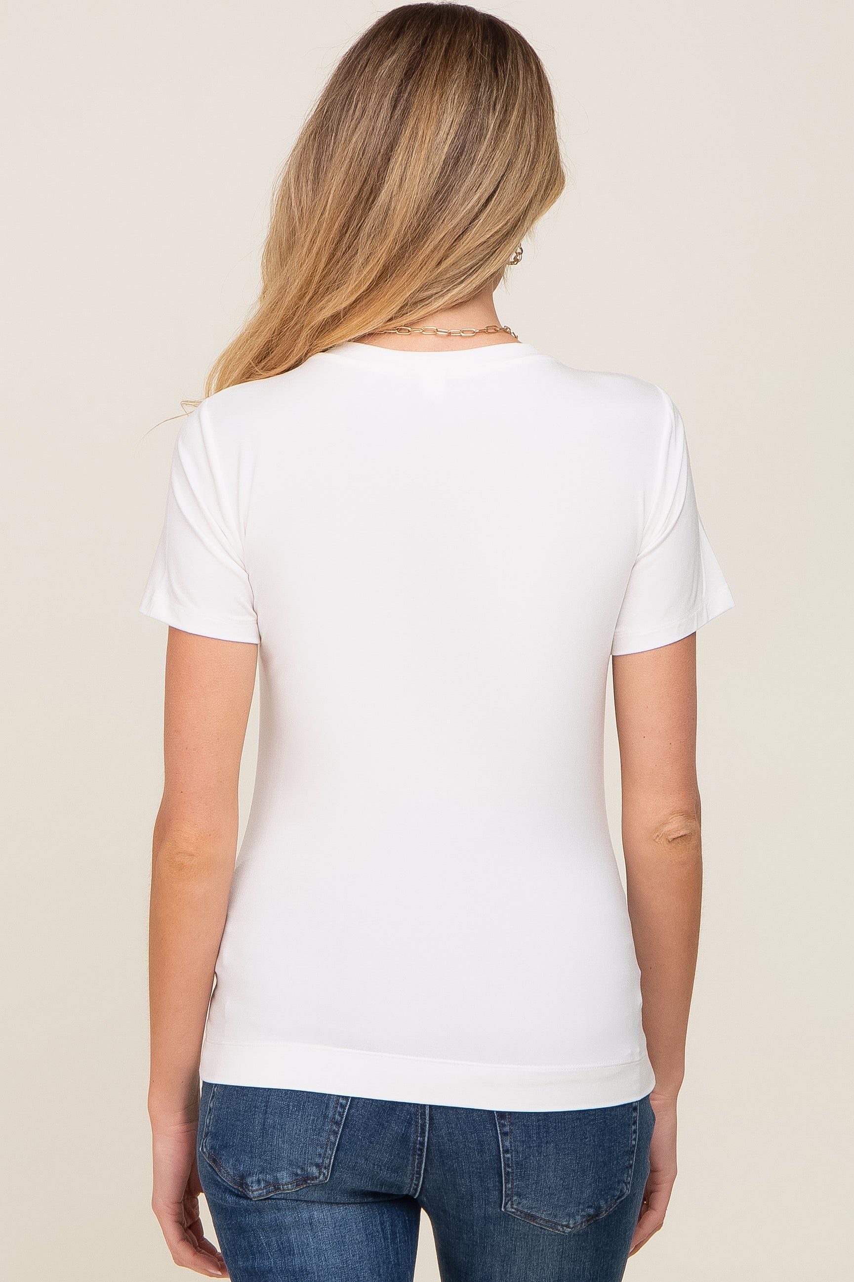 White Short Sleeve Maternity Top sold by Pinkblush product image thumbnail 3