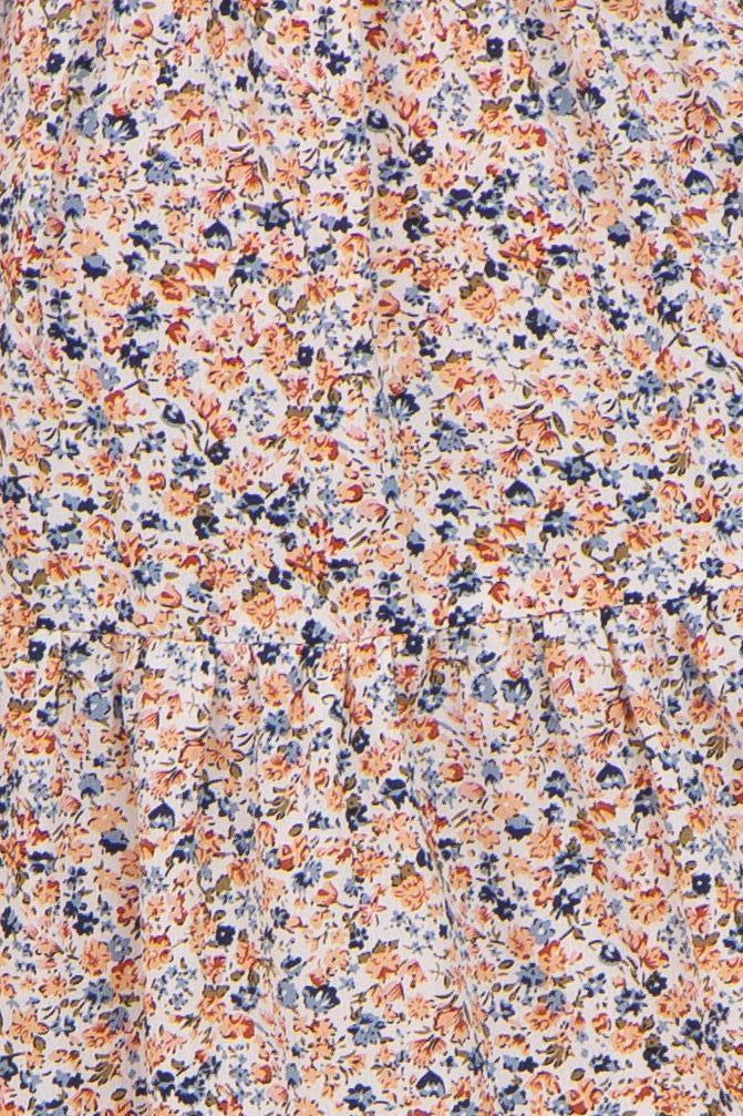 Cream Floral Smocked Tiered Dress sold by Pinkblush product image thumbnail 4