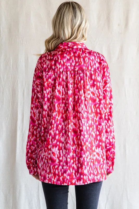 Red Abstract Animal Print Blouse sold by Pinkblush product image thumbnail 2