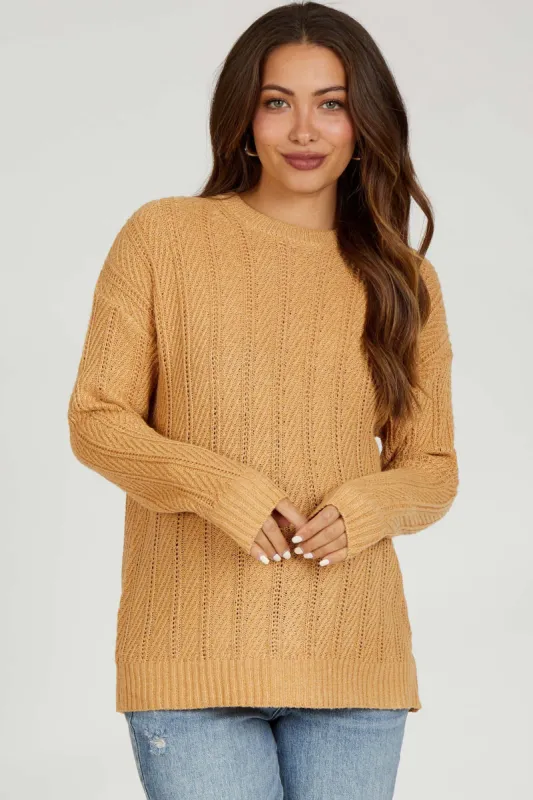 Camel Pattern Knit Maternity Sweater sold by Pinkblush