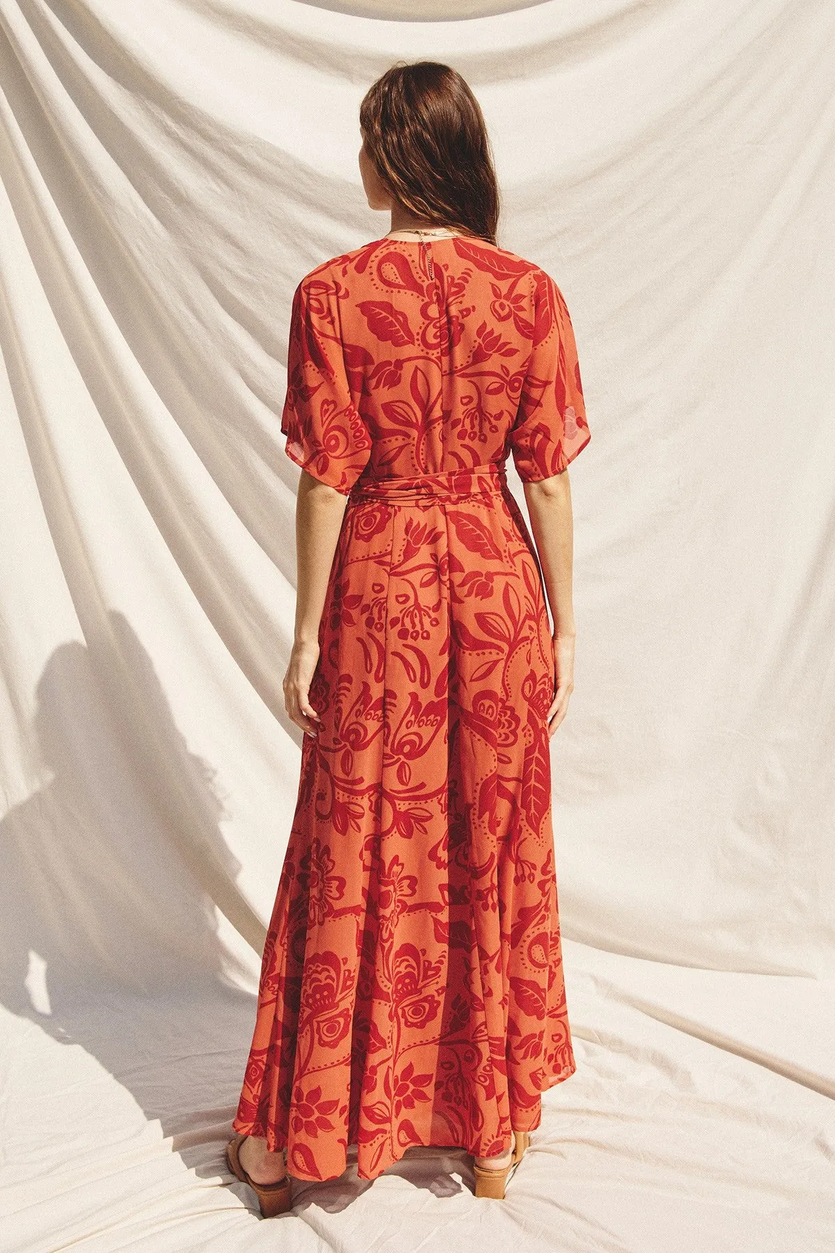 Orange Wrap Maxi Dress sold by Pinkblush product image thumbnail 3