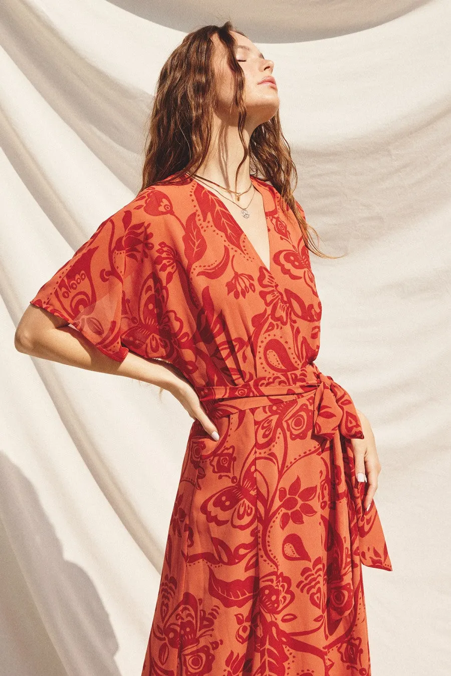 Orange Wrap Maxi Dress sold by Pinkblush product image thumbnail 4