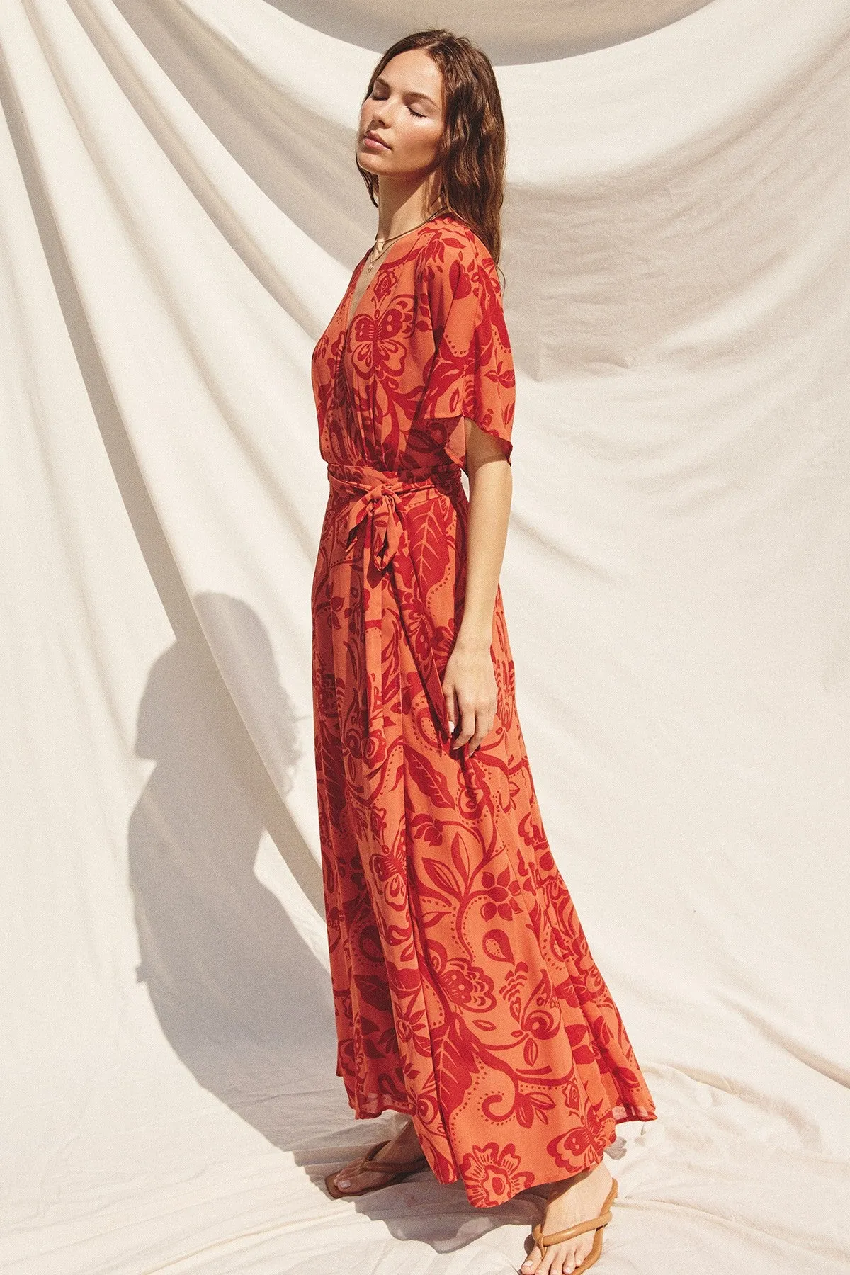 Orange Wrap Maxi Dress sold by Pinkblush product image thumbnail 2